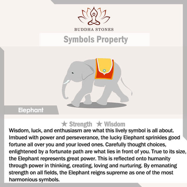 Buddha Stones "Hoping for Strength and Good Fortune" 2Pcs Mini Elephant Includes Gift Message Card