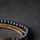 Buddha Stones Vintage Lava Rock Copper Support Bracelet