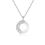 Buddha Stones "Wishing Luck and Prosperity" White Jade Koi Fish Necklace Includes Gift Message Card