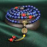 Buddha Stones Tibetan Mala Lapis Lazuli Lazurite Positive Bracelet