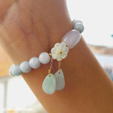 Buddha Stones "Hoping for Purity and Peace"Natural White Jade Bracelet Includes Gift Message Card