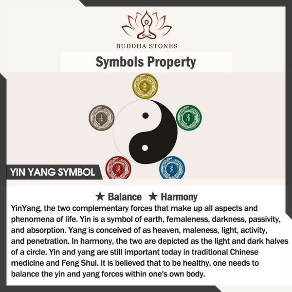 Buddha Stones Ebony Yin Yang Symbol Peace Colorful String Bracelet