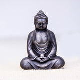 Buddha Stones Tibetan Meditating Buddha Iron Powder Rust Cast Resin Statue Serenity Decoration