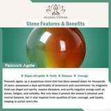 Buddha Stones "May Balance and Safety Be With You"Peacock Agate Bracelet Includes Gift Message Card