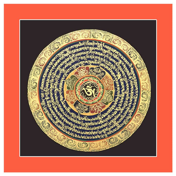 Buddha Stones Tibetan Thangka Painting Six True Words Scripture Handmade Decoration Blind Box(Random Style)