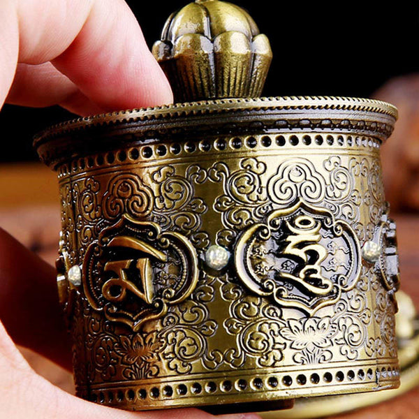 Buddha Stones Tibetan Blessing Prayer Wheel Car Decoration