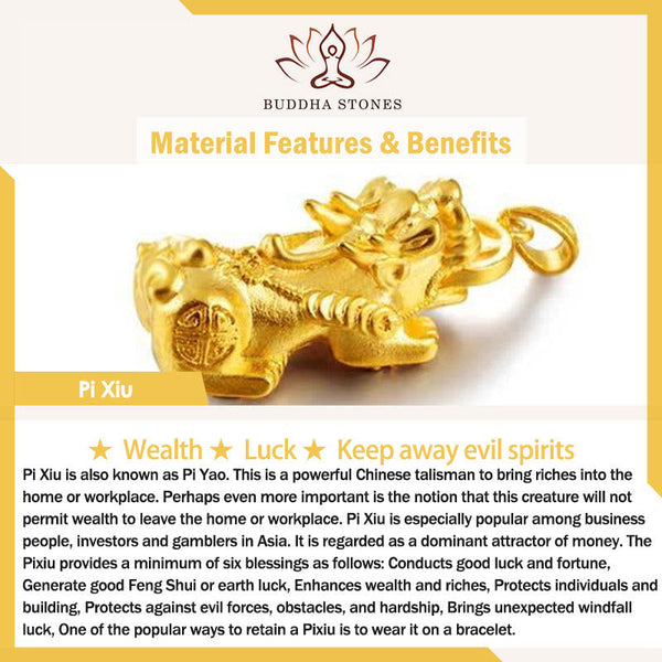 Buddha Stones "Sending Focus and Prosperity" Tiger Eye Pixiu Bracelet Includes Gift Message Card