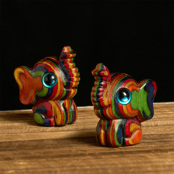 Buddha Stones "Hoping for Strength and Good Fortune" 2Pcs Mini Elephant Includes Gift Message Card