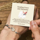 Buddha Stones "Sending Grace and Harmony"Plum Blossom Chalcedony Bracelet Includes Gift Message Card