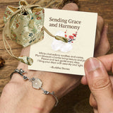 Buddha Stones "Sending Grace and Harmony"Plum Blossom Chalcedony Bracelet Includes Gift Message Card