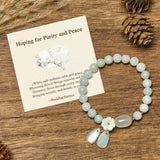 Buddha Stones "Hoping for Purity and Peace"Natural White Jade Bracelet Includes Gift Message Card