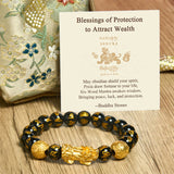 Buddha Stones "Blessings of Protection to Attract Wealth" PiXiu Bracelet Includes Gift Message Card