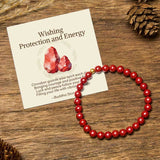 Buddha Stones "Wishing Protection and Energy" Cinnabar Bracelet Includes Gift Message Card