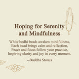 Buddha Stones "Hoping for Serenity and Mindfulness" Bodhi Lotus Mala Includes Gift Message Card