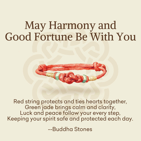 Buddha Stones "May Harmony and Good Fortune Be With You" Bracelet Includes Gift Message Card