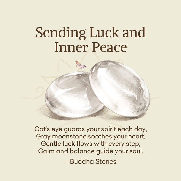 Buddha Stones "Sending Luck and Inner Peace" Cat's Eye Butterfly Bracelet Includes Gift Message Card