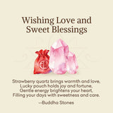 Buddha Stones "Wishing Love and Sweet Blessings"Strawberry Quartz Bracelet Includes Gift Message Card