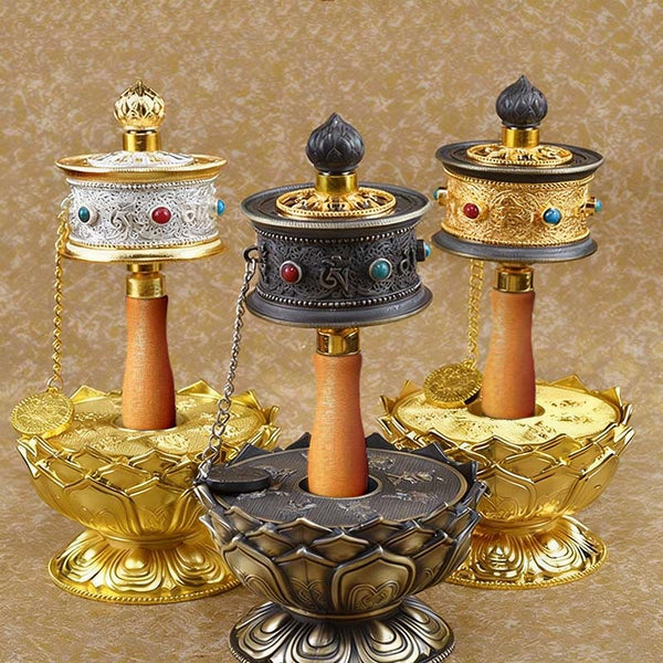 Buddha Stones Tibetan Lucky Prayer Wheel Decoration