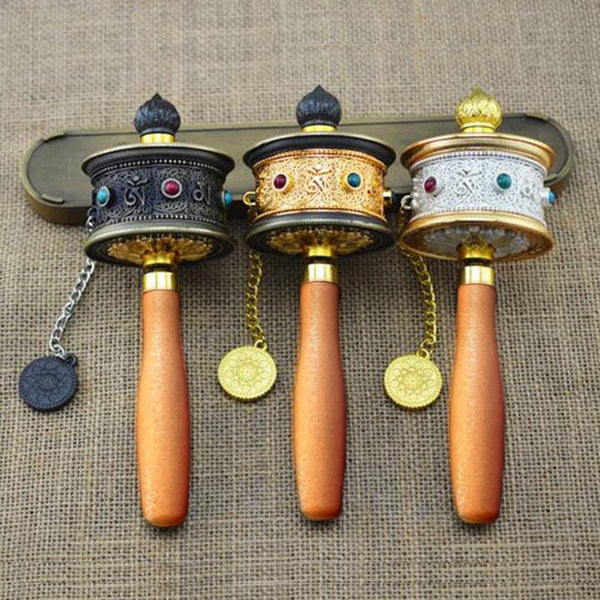 Buddha Stones Tibetan Lucky Prayer Wheel Decoration