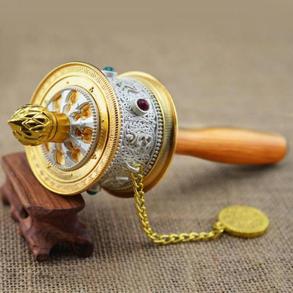 Buddha Stones Tibetan Lucky Prayer Wheel Decoration