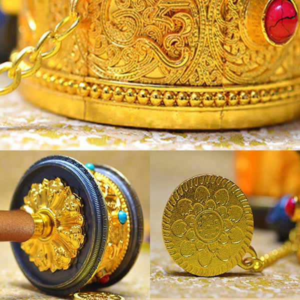 Buddha Stones Tibetan Lucky Prayer Wheel Decoration