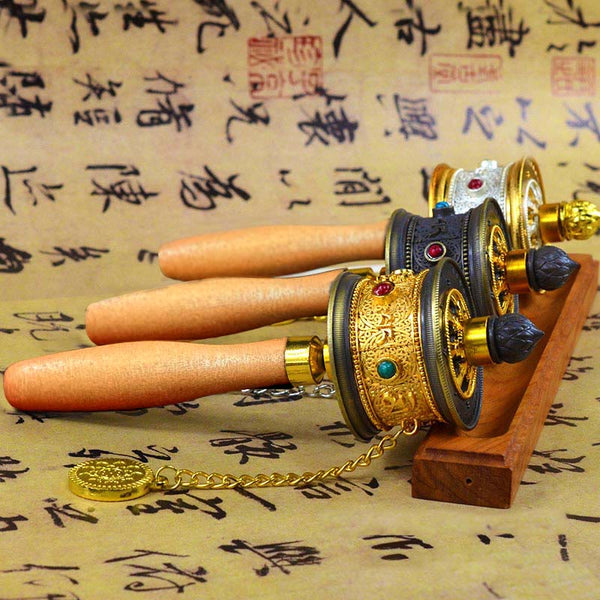 Buddha Stones Tibetan Lucky Prayer Wheel Decoration