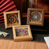 Buddha Stones Tibetan Om Mani Padme Hum Golden Ingot Thangka Photo Frame Ornament Home Decor