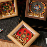Buddha Stones Tibetan Om Mani Padme Hum Golden Ingot Thangka Photo Frame Ornament Home Decor