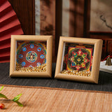 Buddha Stones Tibetan Om Mani Padme Hum Golden Ingot Thangka Photo Frame Ornament Home Decor