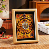 Buddha Stones Lotus Golden Ingot Thangka Photo Frame Ornament Home Decor