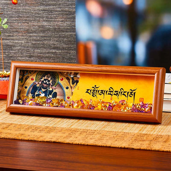 Buddha Stones Om Mani Padme Hum Buddha Golden Ingot Thangka Photo Frame Ornament Home Decor