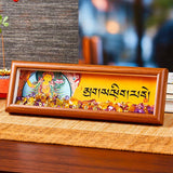 Buddha Stones Om Mani Padme Hum Buddha Golden Ingot Thangka Photo Frame Ornament Home Decor