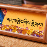 Buddha Stones Om Mani Padme Hum Buddha Golden Ingot Thangka Photo Frame Ornament Home Decor