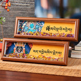 Buddha Stones Om Mani Padme Hum Buddha Golden Ingot Thangka Photo Frame Ornament Home Decor