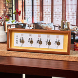 Buddha Stones Fu Character Five-Emperor Coins Lucky Fortune Photo Frame Ornament Home Decor