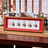 Buddha Stones Fu Character Five-Emperor Coins Lucky Fortune Photo Frame Ornament Home Decor