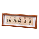 Buddha Stones Fu Character Five-Emperor Coins Lucky Fortune Photo Frame Ornament Home Decor