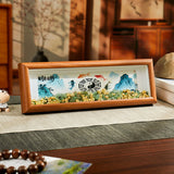 Buddha Stones Green Crystal Bagua Koi Fish Yin Yang Symbol Golden Ingot Photo Frame Ornament Home Decor