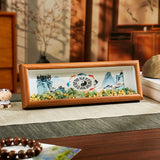 Buddha Stones Green Crystal Bagua Koi Fish Yin Yang Symbol Golden Ingot Photo Frame Ornament Home Decor