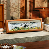 Buddha Stones Green Crystal Bagua Koi Fish Yin Yang Symbol Golden Ingot Photo Frame Ornament Home Decor