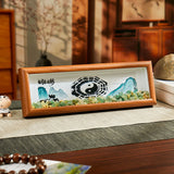 Buddha Stones Green Crystal Bagua Koi Fish Yin Yang Symbol Golden Ingot Photo Frame Ornament Home Decor