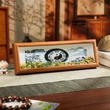 Buddha Stones Green Crystal Bagua Koi Fish Yin Yang Symbol Golden Ingot Photo Frame Ornament Home Decor
