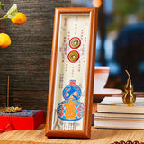 Buddha Stones Fu Character Gourd Copper Coins Photo Frame Ornament Home Decor