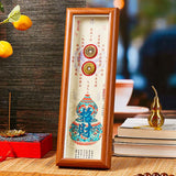 Buddha Stones Fu Character Gourd Copper Coins Photo Frame Ornament Home Decor