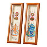 Buddha Stones Fu Character Gourd Copper Coins Photo Frame Ornament Home Decor