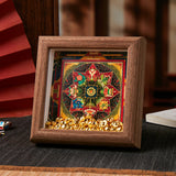 Buddha Stones Tibetan Om Mani Padme Hum Golden Ingot Thangka Photo Frame Ornament Home Decor