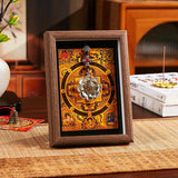 Buddha Stones Lotus Golden Ingot Thangka Photo Frame Ornament Home Decor