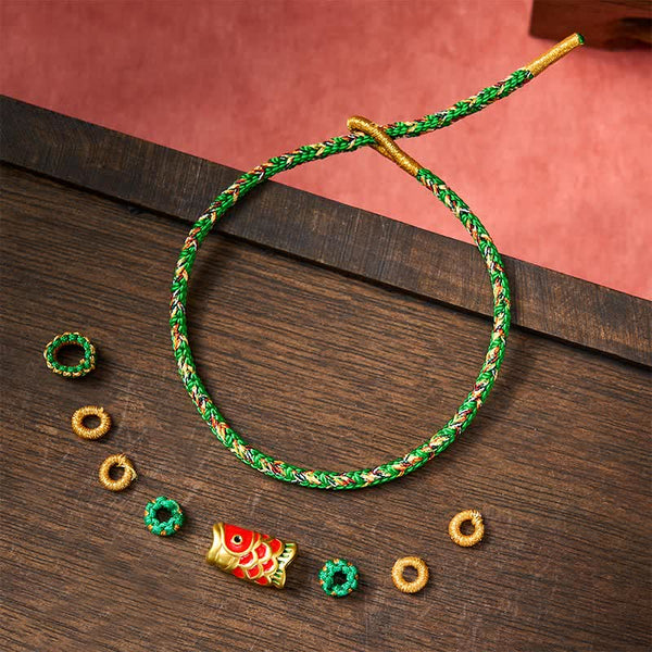 Buddha Stones Koi Fish Luck Hand-Woven String Bracelet