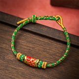 Buddha Stones Koi Fish Luck Hand-Woven String Bracelet