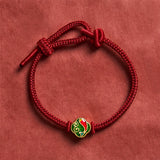 Buddha Stones Handmade Red String Double Koi Fish Protection Braided Cord Adjustable Bracelet